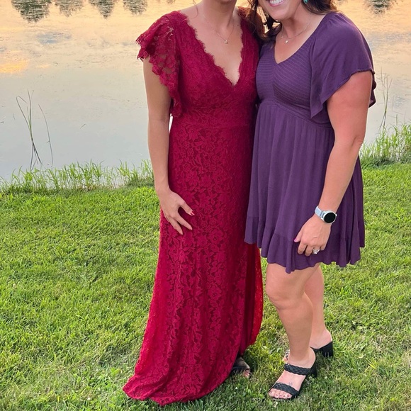 Azazie Burgundy Dress - Picture 3 of 3